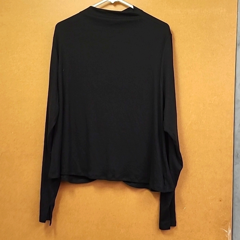 Old Navy Black Mock Neck Longsleeve Rouched Top